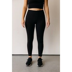 Reebok Black Yoga Leggings Workout Fitness Athletic Activewear Womens